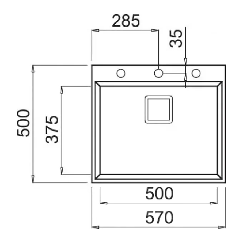 Elleci-LGK10540-Karisma-105-Lavello-Granitek-1-Vasca-57-cm-Nero
