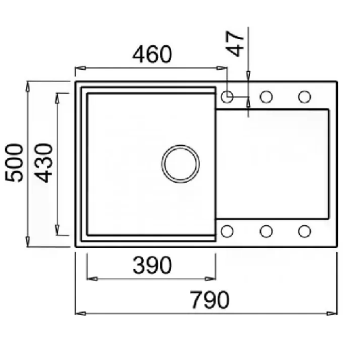 Elleci-LGY30040-Easy-300-Lavello-Granitek-gocciolatoio-reversibile-1-Vasca-79-cm-Nero