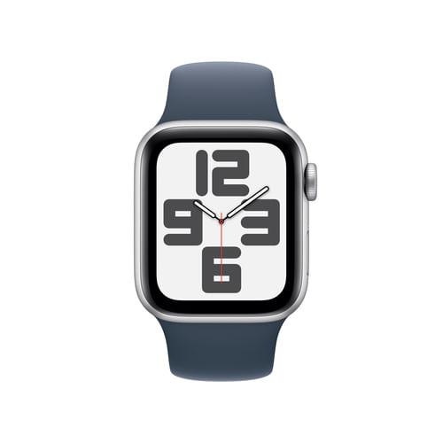 Apple-Watch-SE-40mm-GPS-alluminio-argento-con-cinturino-Sport-blu-tempesta-S-M-Europa