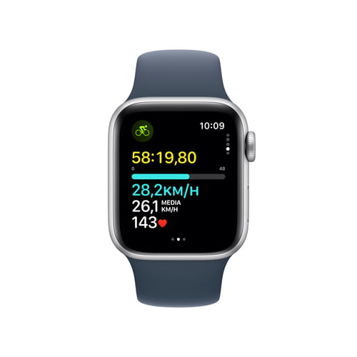 Apple-Watch-SE-40mm-GPS-alluminio-argento-con-cinturino-Sport-blu-tempesta-S-M-Europa