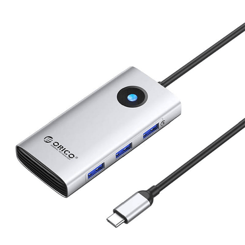 Orico hub multifunzionale type-c 6 in 1 docking station argento
