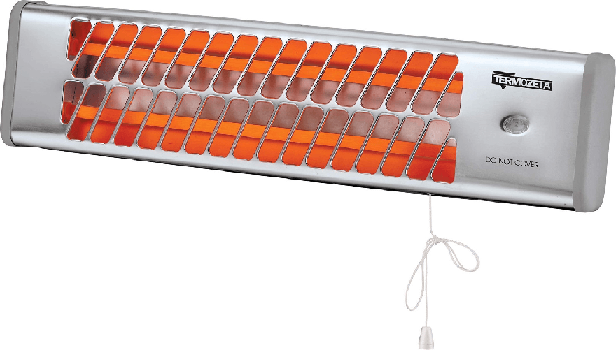 Termozeta stufa al quarzo tzr04 600w/1200w ip24 con interruttore a tirante