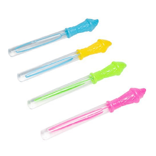 TrAdE Shop Traesio  Set 3 Pz Tubo Bacchetta Per Bolle Di Sapone 27,5cm 60ml Forma Cono Gelato 4 Colori 6560329 -