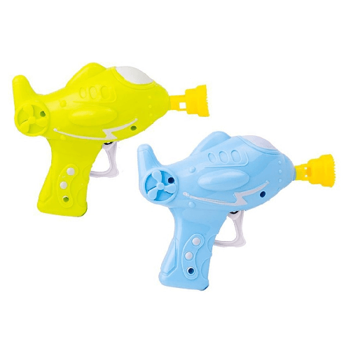 TrAdE Shop Traesio  Pistola Spara Bolle A Forma Di Aereo Da 50ml Giocattolo Per Bambini 2 Colori 6560326 -
