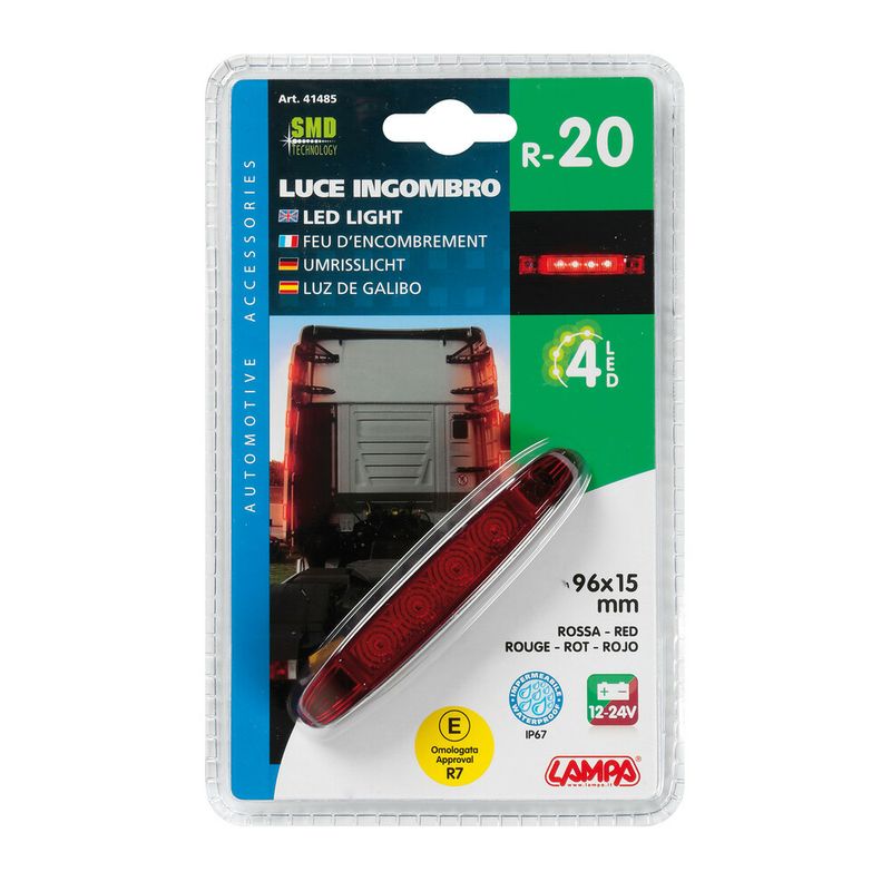 Lampa-Luce-ingombro-a-4-Led-12-24V---Rosso