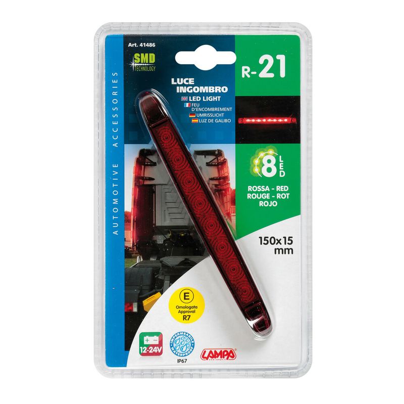 Lampa-Luce-ingombro-a-8-led-12-24V---Rosso