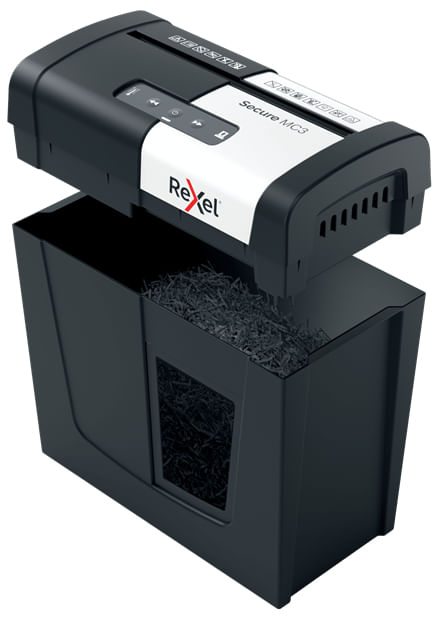 Rexel-Secure-MC3-distruggi-documenti-Triturazione-incrociata-60-dB-Nero-Argento