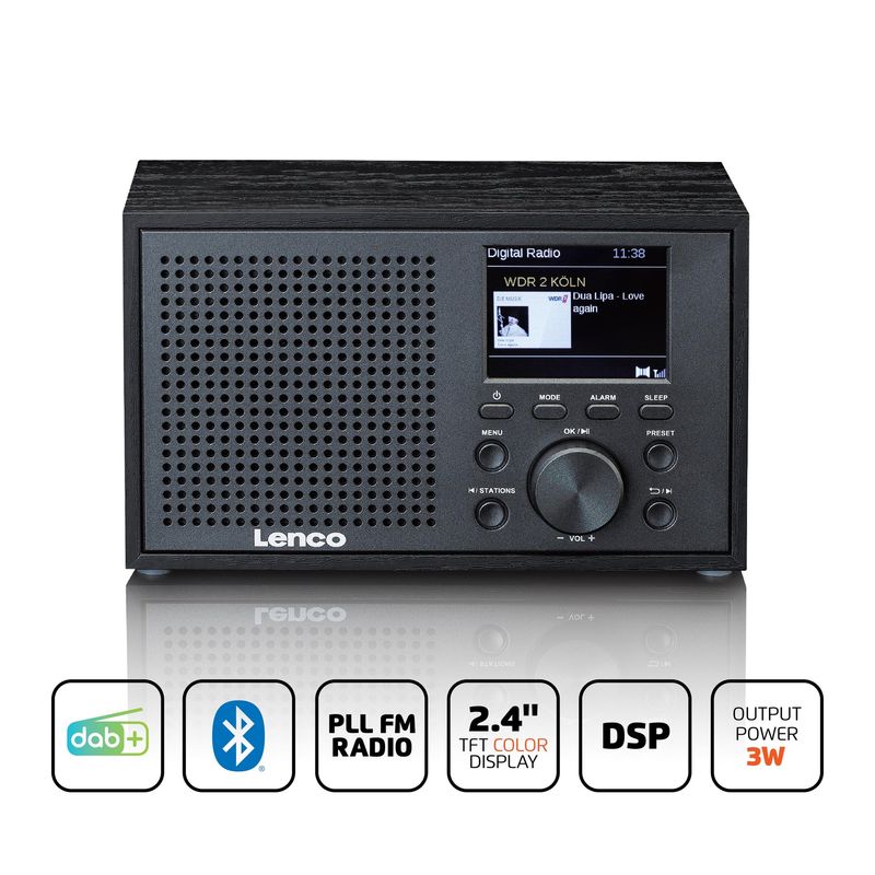 Lenco-DAR-017BK-Radio-Compatta-DAB-con-Bluetooth-5.0-Nero