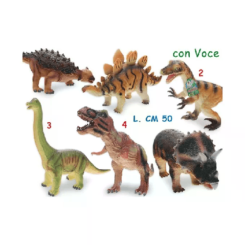 Dinosauri Soffici Giganti Con Suono 50 Cm 6 Mdl - Busta