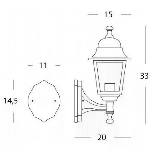 Sovil-Lanterna-Nano-a-Parete-Montante-Struttura-In-Alluminio-Pressofuso-Nera