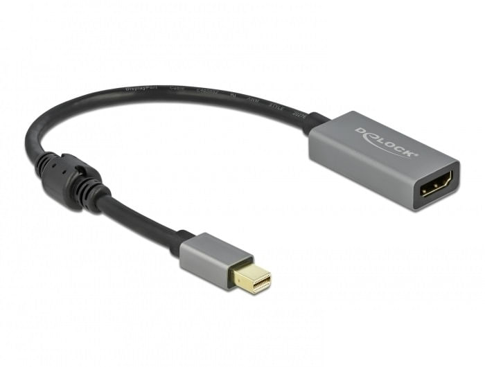 DeLOCK 66570 cavo e adattatore video 0,2 m Mini DisplayPort HDMI tipo A (Standard) Nero, Grigio