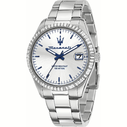 MASERATI OROLOGIO TEMPO DATA UOMO MASERATI R8853100045 43 ARGENTO ACCIAIO ORIGINAL PE2025