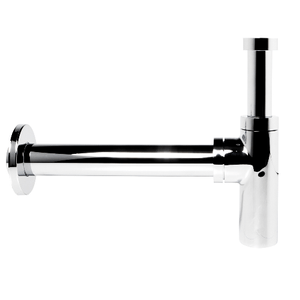 OGOMONDO Sifone tubo di scarico in ottone cromato tondo per lavabo lavandino bagno da 1.1/4 *** confezione 2