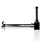 OGOMONDO Sifone tubo di scarico in ottone cromato quadro per lavabo lavandino bagno da 1.1/4” *** confezione 2