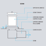 OGOMONDO Canale canaletta pavimento lineare scarico doccia acciaio inox lucido canalina *** misure l1185xh63>115 mm