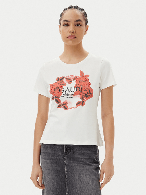 GAUDI&apos; T SHIRT MAGLIA MAGLIE DONNA GAUDI 511FD64014 COTONE BEIGE ORIGINALE PE 2025