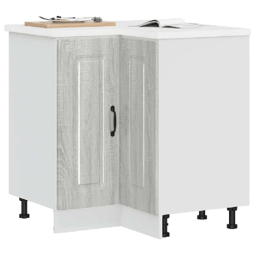 VidaXL Mobile Base ad Angolo Cucina Kalmar Grigio Sonoma in Truciolato