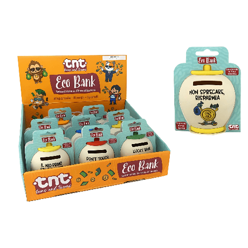 Toys Garden Salvadanaio TnT Eco Bank 9 cm in Fibra di Bambù -