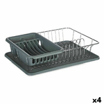 Kinvara Scolapiatti da Lavandino Grigio Metallo Plastica 43,5 x 11 x 33,5 cm (4 Unità)