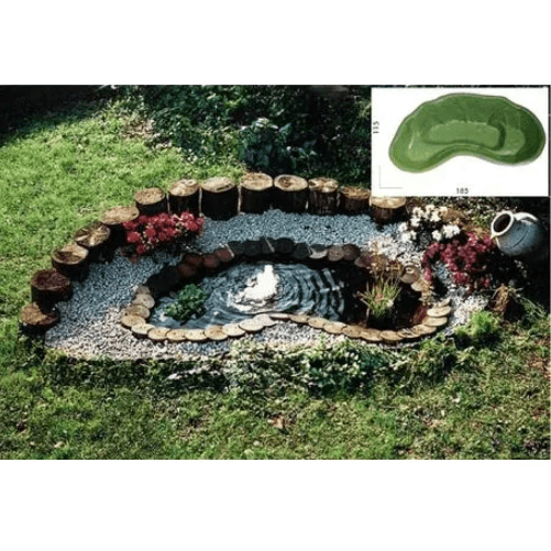 GIARDINI D&#39-ACQUA Laghetto giardino green nemi litri 270 dimensioni 185x115xh36 cm
