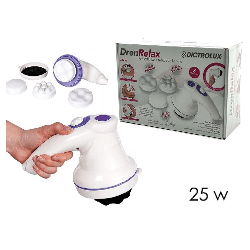 TrAdE Shop Traesio  Massaggiatore Anti Cellulite 25 W Con 3 Testine Differenti Per Braccia Collo Pancia -