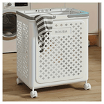 TrAdE Shop Traesio  Portabiancheria Con Coperchio Ruote In Plastica Pieghevole Portatile Lavanderia Bagno -