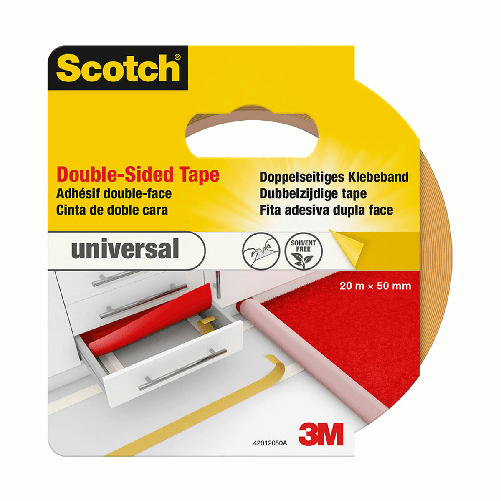 Scotch Nastro biadesivo Scotch 20 m x 50 mm Bianco