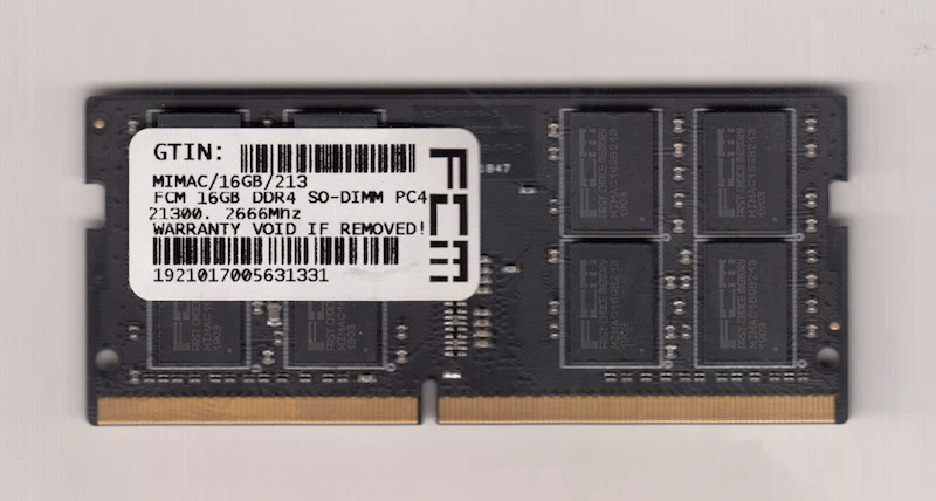 FCM MEMORY                Ddr4 16Gb 2666 Mhz So-Dimm Fcm Cl19 Pc4-21300 12V Unbuffered Mac