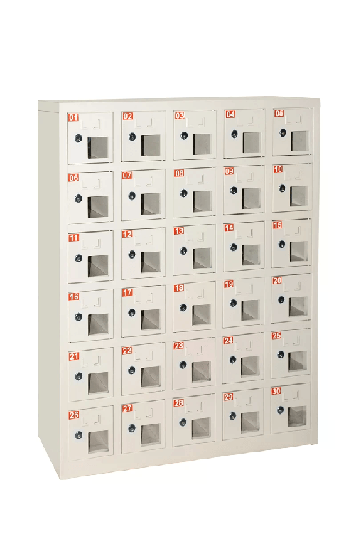 LINK Box 30 Alloggiamenti In Metallo Con Finestra Chiusura Chiave Misure 110.5X23X90