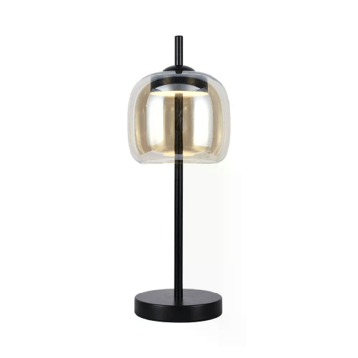 V-TAC Lampada LED da Tavolo Cablata 7W in Metallo Nero e Vetro Ambrato 180x475mm 3000K