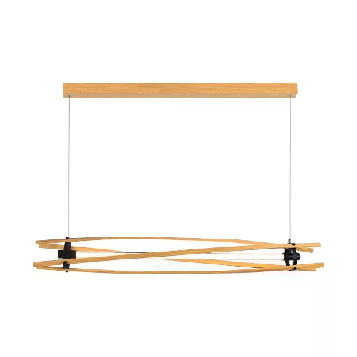 V-TAC Lampadario LED con Plafoniera a Sospensione 15W dal Design Moderno in Legno H1150x1200x120mm 3000K