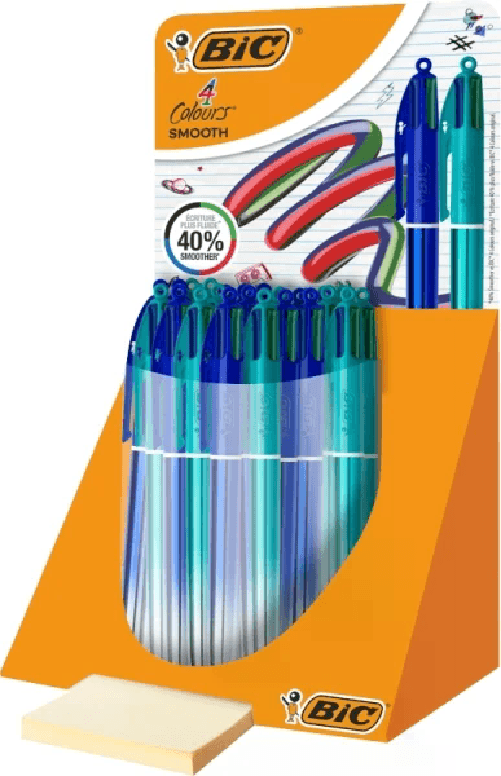 Bic 4 Colors Smooth Gradient - Confezione da 30 penne a sfera a scatto - Punta media da 10 mm