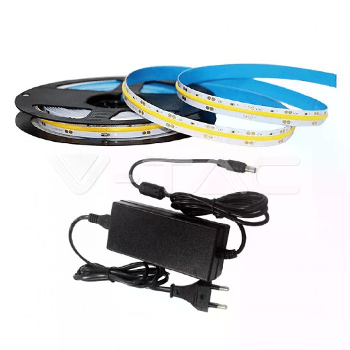 V-TAC Kit Strip LED 420 COB 4000K 10W IP20 DC24V 1000LM/M CRI95 (2650+3272)