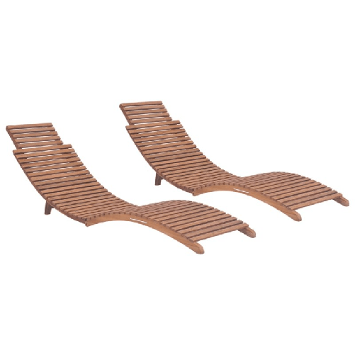 VidaXL Lettini Prendisole Pieghevoli 2pz in Legno Massello di Teak