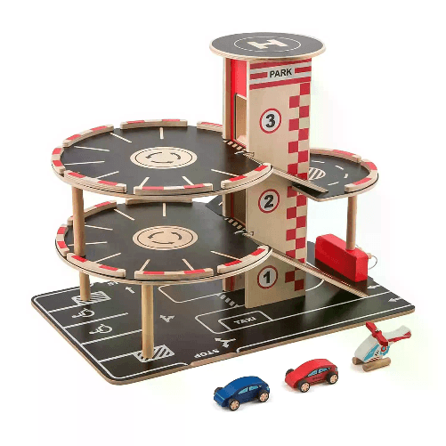 HAPE Garage Parcheggio “Park And Go” con 4 livelli, 1 ascensore, 2 macchinine, 1 elicottero
