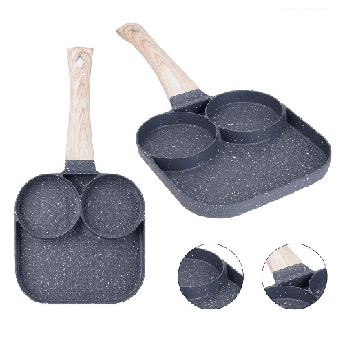 TrAdE Shop Traesio  Padella Antiaderente Multifunzionale 3in1 Con 3 Sezioni Divise Accessori Cucina Casa 624284 -