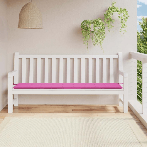VidaXL Cuscino per Panca da Giardino Rosa 200x50x3 cm in Tessuto