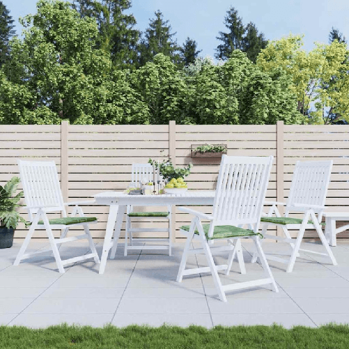 VidaXL Cuscini per Sedia 4 pz Motivo a Foglie 40x40x3 cm Tessuto