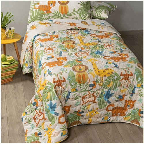 Caleffi Kids TROPICAL TRAPUNTINO COPRILETTO TRAPUNTATO LETTO SINGOLO 1 PIAZZA NATURALE