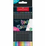 Astuccio-12-matite-triangolari-Black-Edition-pastel-e-neon-Faber-Castell