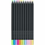 Astuccio-12-matite-triangolari-Black-Edition-pastel-e-neon-Faber-Castell
