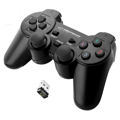 Esperanza  Telecomando Gaming Senza Fili Esperanza Gladiator GX600 USB 2.0 Bianco Nero PC PlayStation 3
