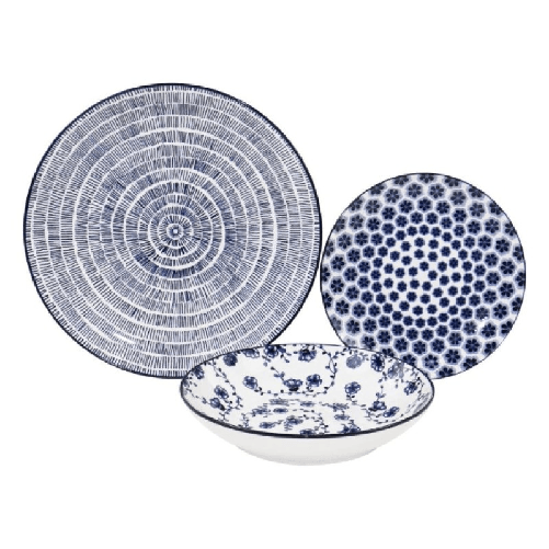 Amicasa Servizio piatti Porcellana 18 pz VEGA Blu Art 45