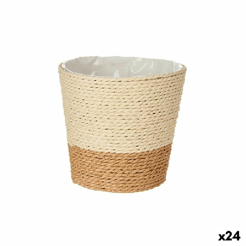 Ibergarden Vaso Ibergarden WY21-73 Marrone Corda Plastica 14 x 12,5 x 14 cm (24 Unità)