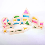 TICKIT Rainbow Block Set – Blocchi in Legno Traslucidi - 24 Pezzi