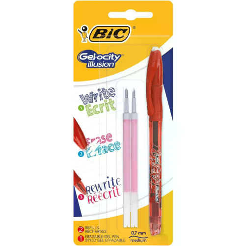 BIC                                                           Penna Bic Gelocity Illusion Rosso Bl.1+2 Refills
