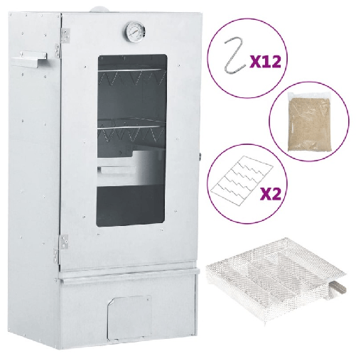 VidaXL Forno Affumicatore BBQ Generatore Fumo Freddo Acciaio Zincato