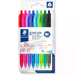 STAEDTLER                                                     Penne Sfera A Scatto Colorate Ball 4230 - Astuccio 8 Colori Tratto M