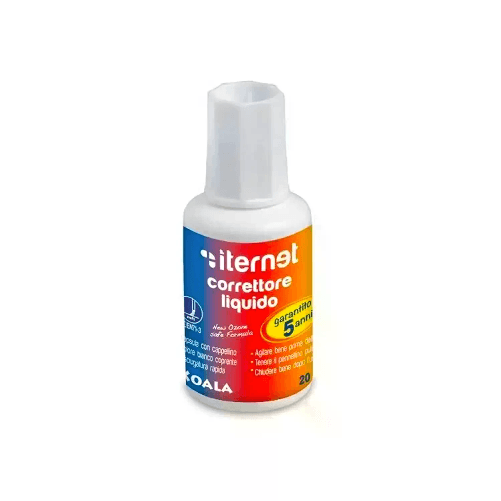 ITERNET Correttore Liquido con Pennello da 20 ml: Copertura e Sicurezza