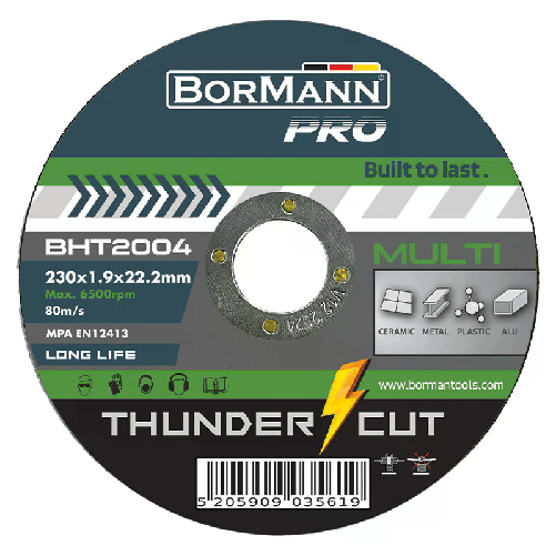 D.NIKOLAOU SA  DISCO DA TAGLIO PER METALLO, CERAMICA, PLASTICA E ALLUMINIO - BORMANN Pro ''THUNDER-CUT'' D.230x1